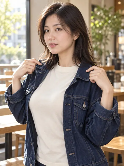 单手拉衣领（斜侧）真人参考照片