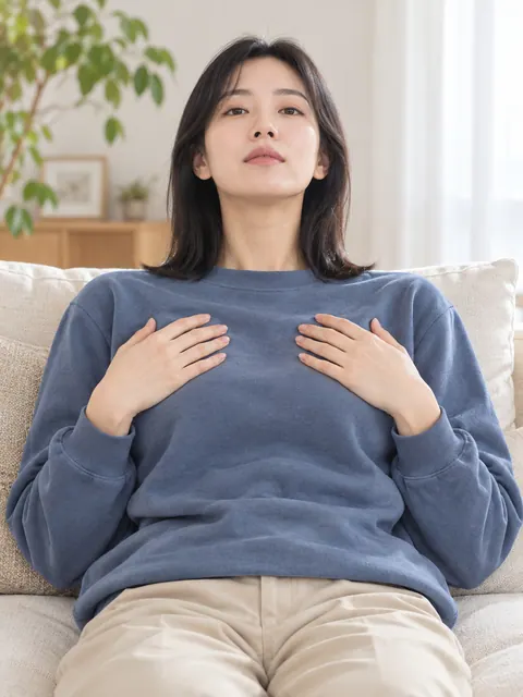 仰卧双手放胸前（正面）真人参考照片